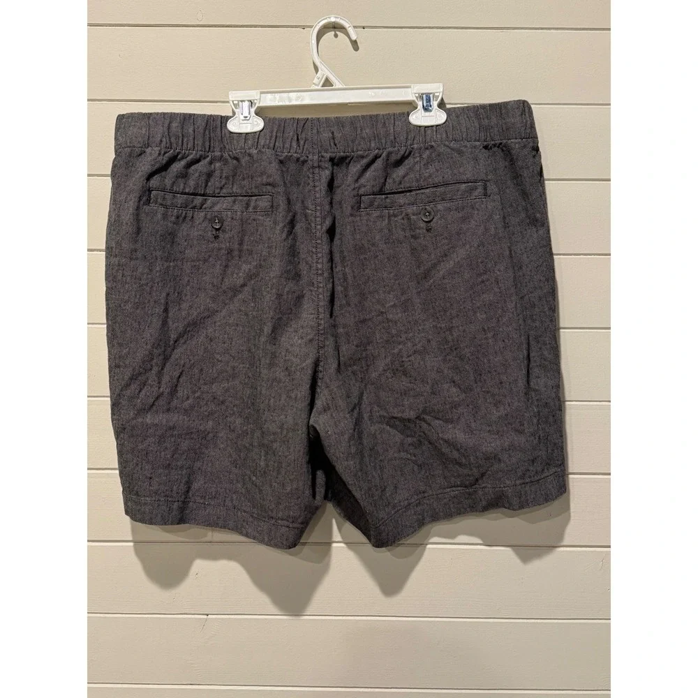 Express Men's Gray Chambray Drawstring Elastic‎ Waist Shorts Size XL